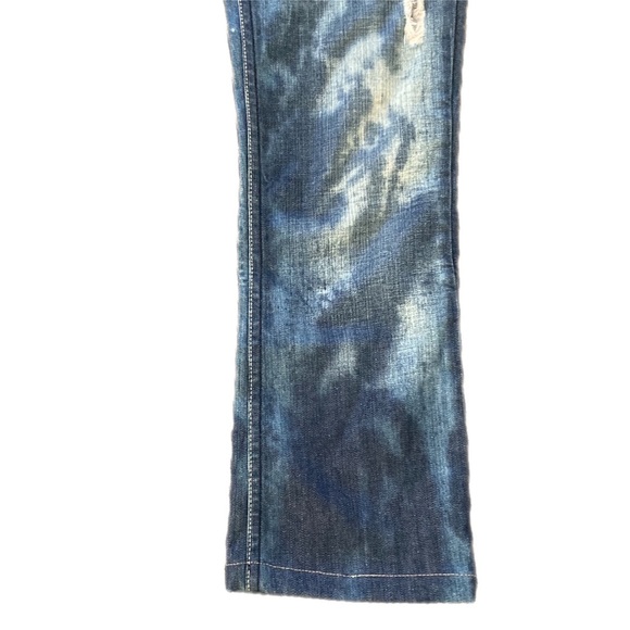 ARMANI EXCHANGE women’s blue ‘bleach stained’ Jeans bootleg - Picture 7 of 15